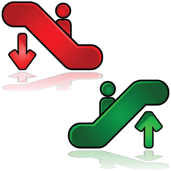 Escalator signs — Stock Vector