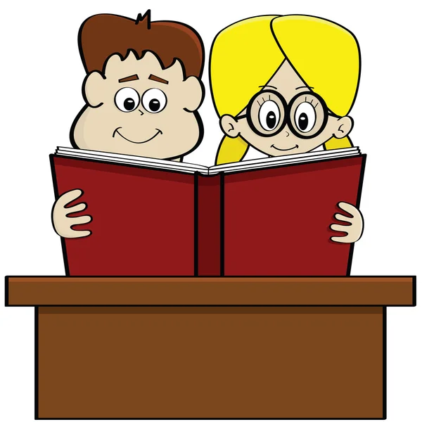 Dzieci czytające książkę — Wektor stockowy