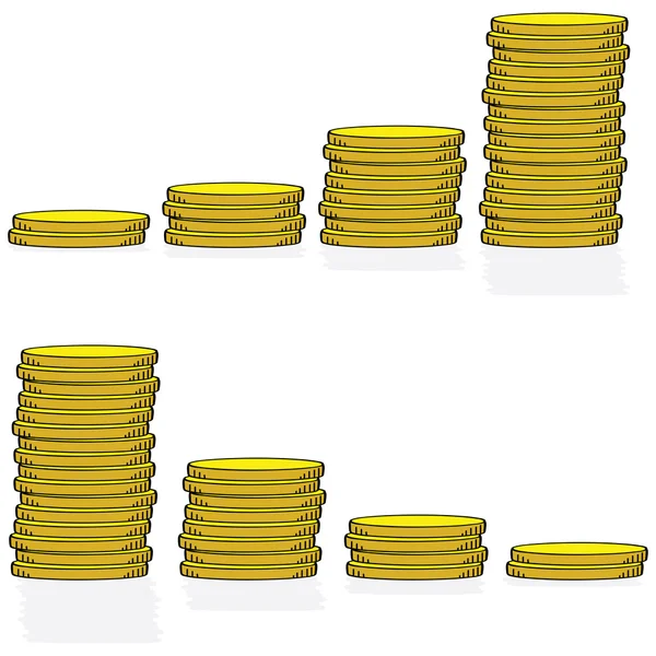 Gráfico de moedas — Vetor de Stock