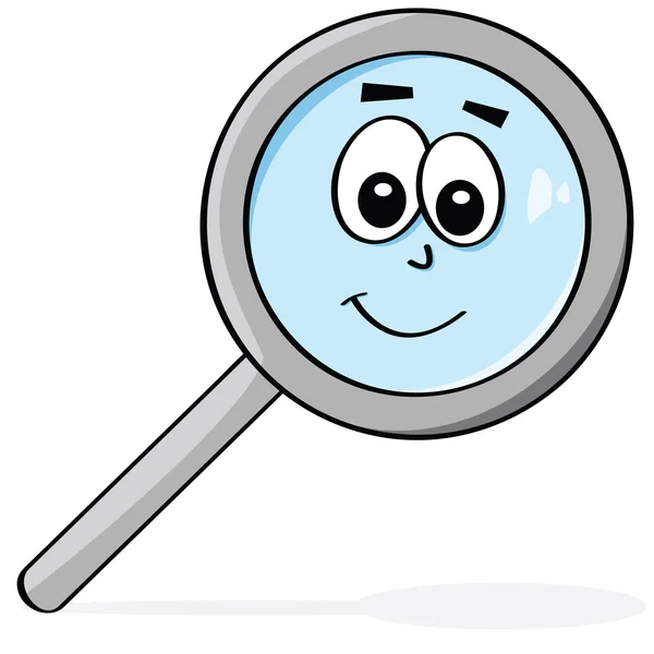 Happy magnifying glass — Stock Vector