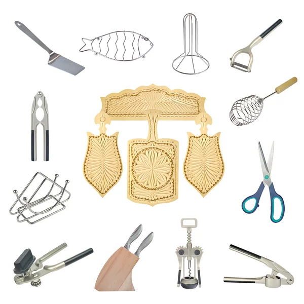 Un collage d'outils de cuisine — Photo