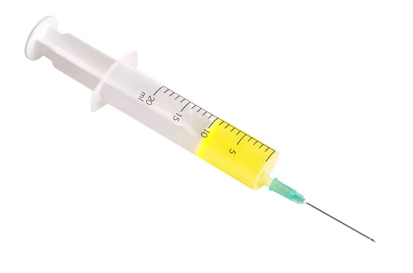 Spuit voor eenmalig gebruik en vaccin — Stockfoto
