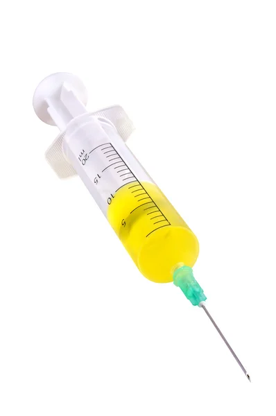 Шприц и вакцина одноразового применения — стоковое фото