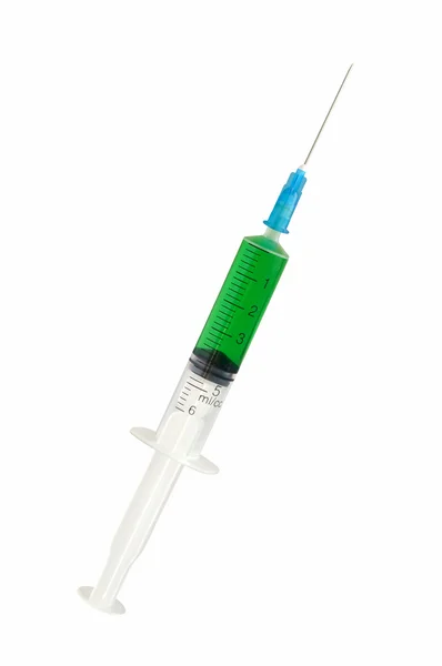 Strzykawka jednorazowego użytku i szczepionki — Zdjęcie stockowe