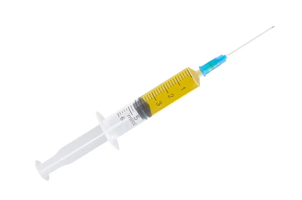 一次性使用注射器和疫苗 — 图库照片