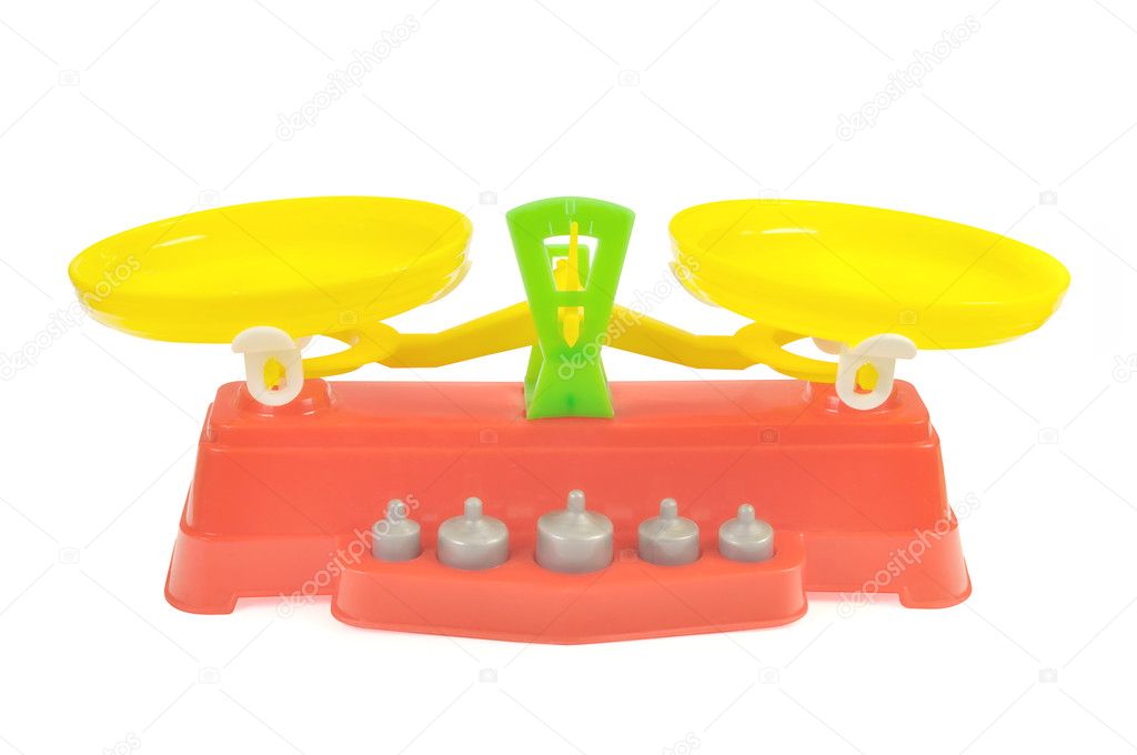 Toy balance with weights