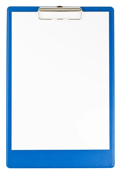Blue clipboard and paper Stock Picture