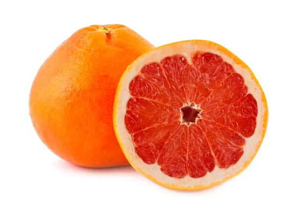 Ganze und halbe Grapefruit — Stockfoto