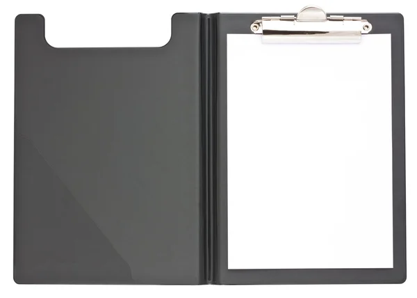 Black clipboard and paper — Stock Photo, Image