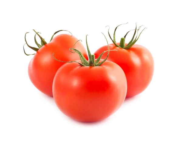 Trzy czerwone dojrzałe pomidory — Zdjęcie stockowe