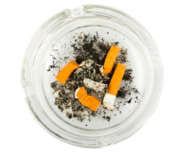 Ashtray with cigarette butts clipart