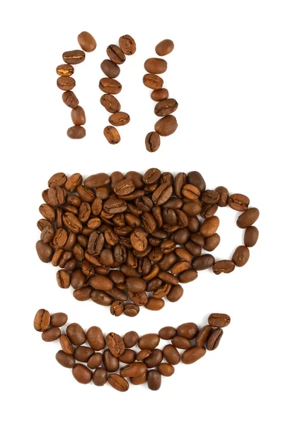 Koffiebonen verzorgd als een kop — Stockfoto