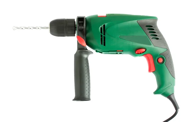 Green electric drill — Stock Photo, Image