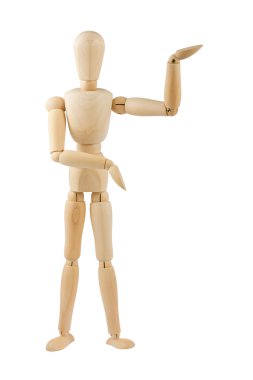 Wooden dummy showing product clipart