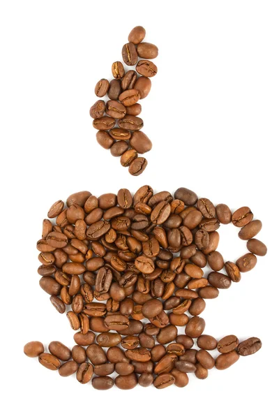 Koffiebonen verzorgd als een kop — Stockfoto