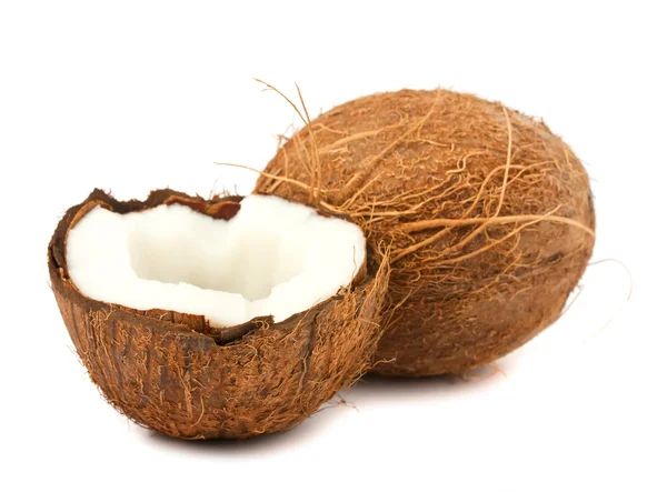 코코넛 전체와 반쪽 — 스톡 사진