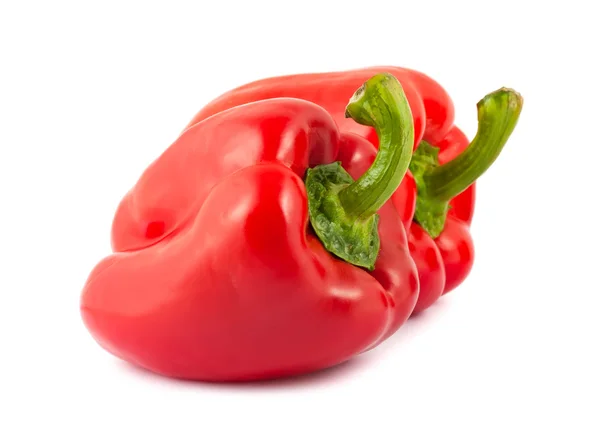 Two fresh red peppers Stock Photo