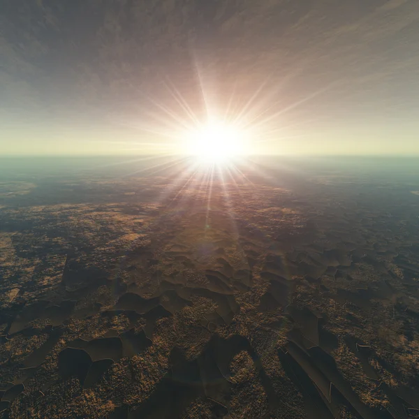 Ziemia pęknięty horyzont tło — Zdjęcie stockowe