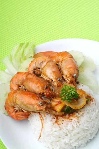 Rice with shrimp — Stock Photo, Image