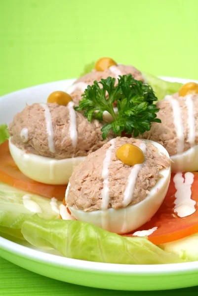 Egg tuna salad — Stock Photo, Image