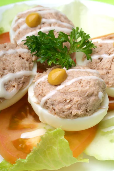 Egg tuna salad — Stock Photo, Image