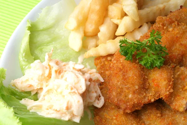 stock image Chicken chop with chips