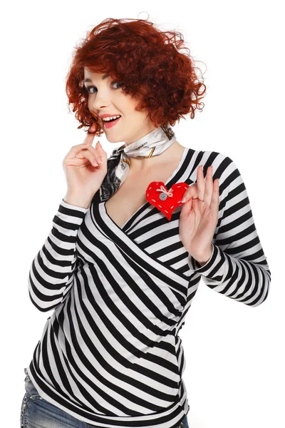 Portre güzel kızıl saçlı kız — Stok fotoğraf