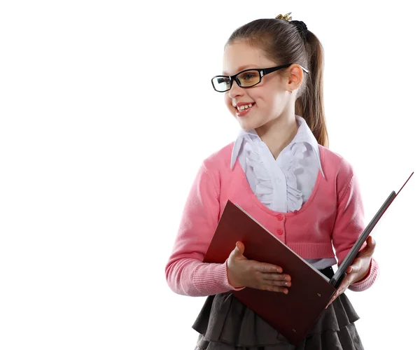Little girl-manager at work — Stock Photo, Image
