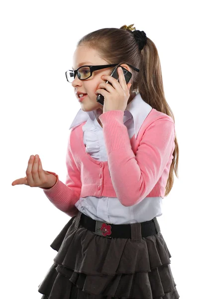 Little girl-manager at work — Stock Photo, Image