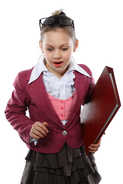 Маленька дівчинка-менеджер на роботі — стокове фото