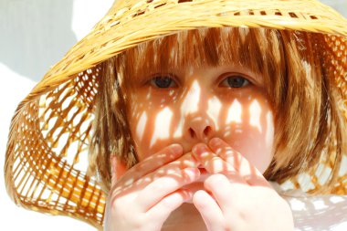 Little girl in the hat clipart