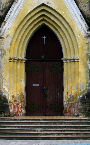 A door of the old Lutheran church — Stock Photo, Image