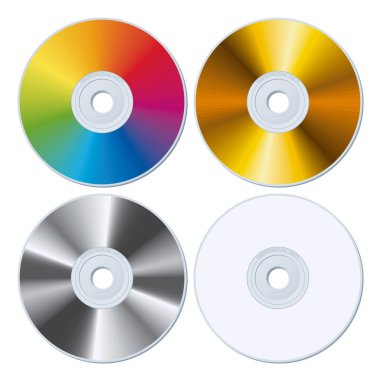 Set of four blank CDs clipart