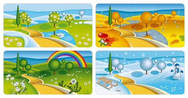 Bannières Four Seasons — Image vectorielle