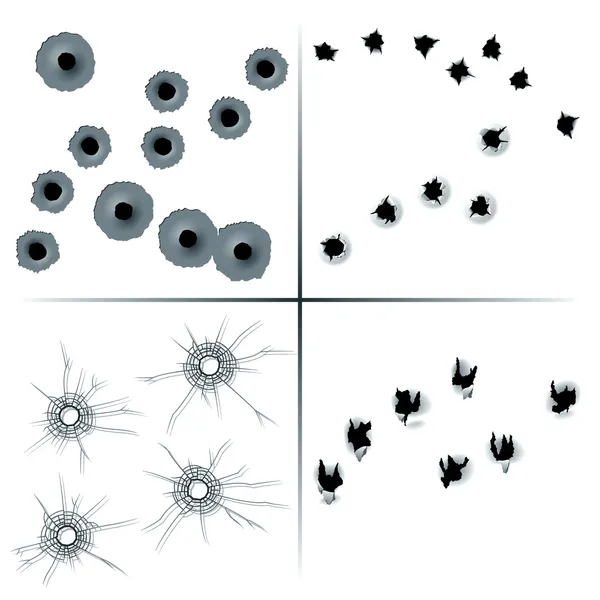 Ensemble de trous de balle — Image vectorielle