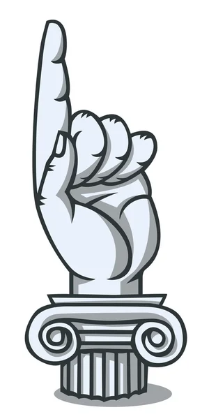 Monument of pointing finger — Stock Vector