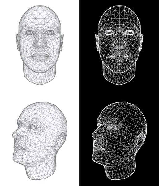 Emberi fej. vektor illusztráció — Stock Vector