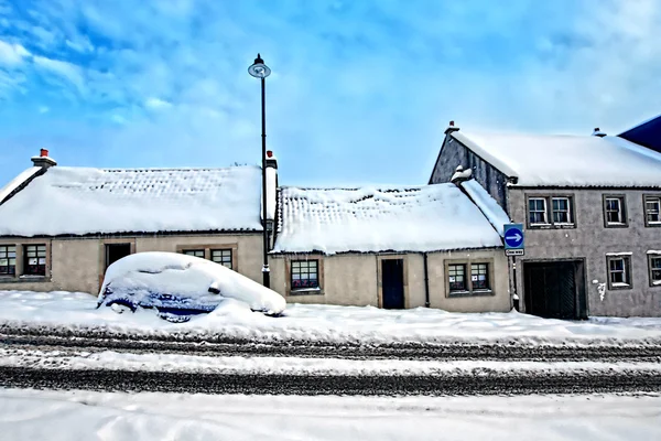 stock image Winter, houses covered with snow