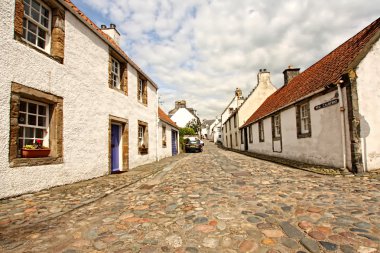 Old streets and houses in Culross , Fife, Scotland clipart