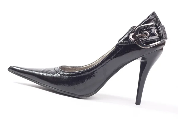 Buty czarny dama, wysokie obcasy — Zdjęcie stockowe