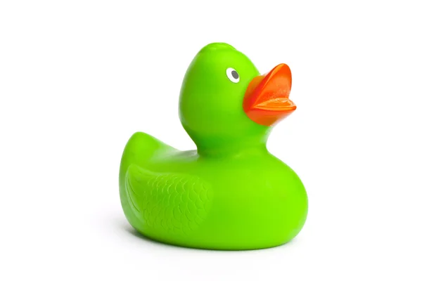 Childhood toy green duck — Stock Photo, Image