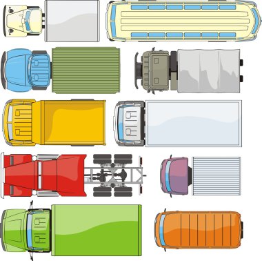 Cars overhand view clipart