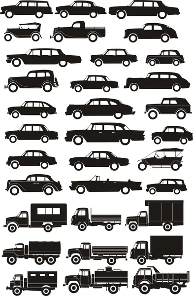 Silhouettes voitures ensemble — Image vectorielle