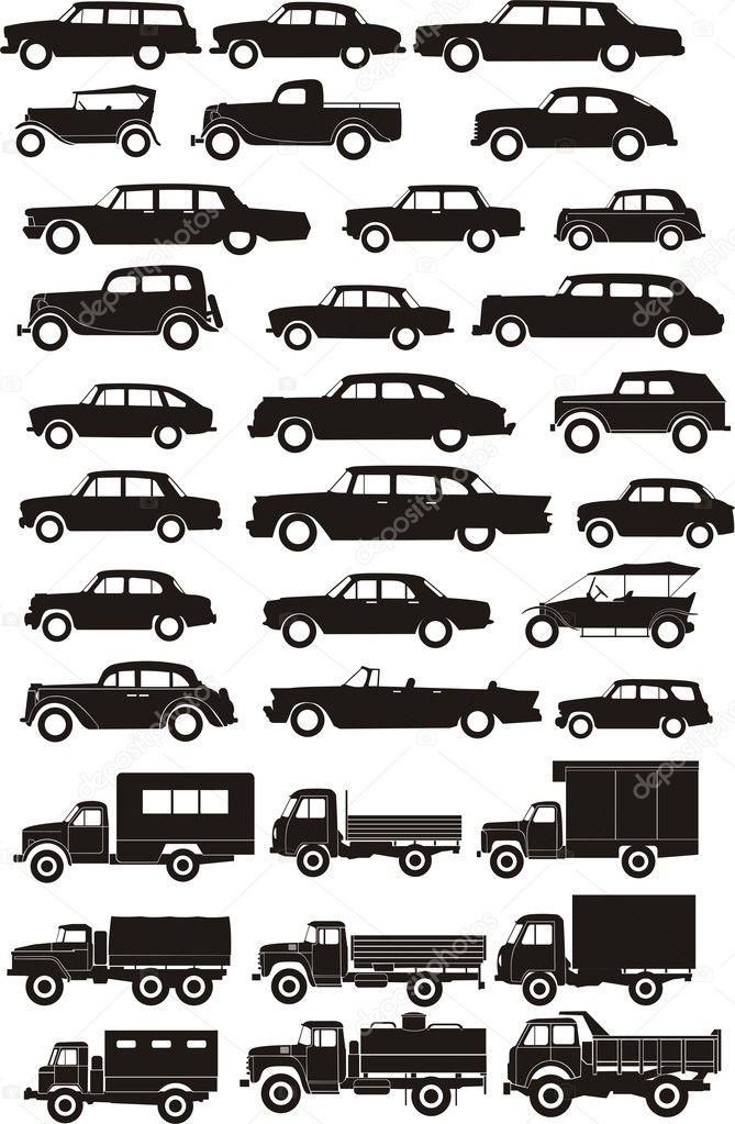 Silhouettes cars set