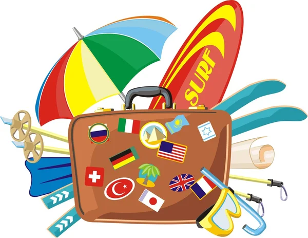 Travel baggage — Stock Vector