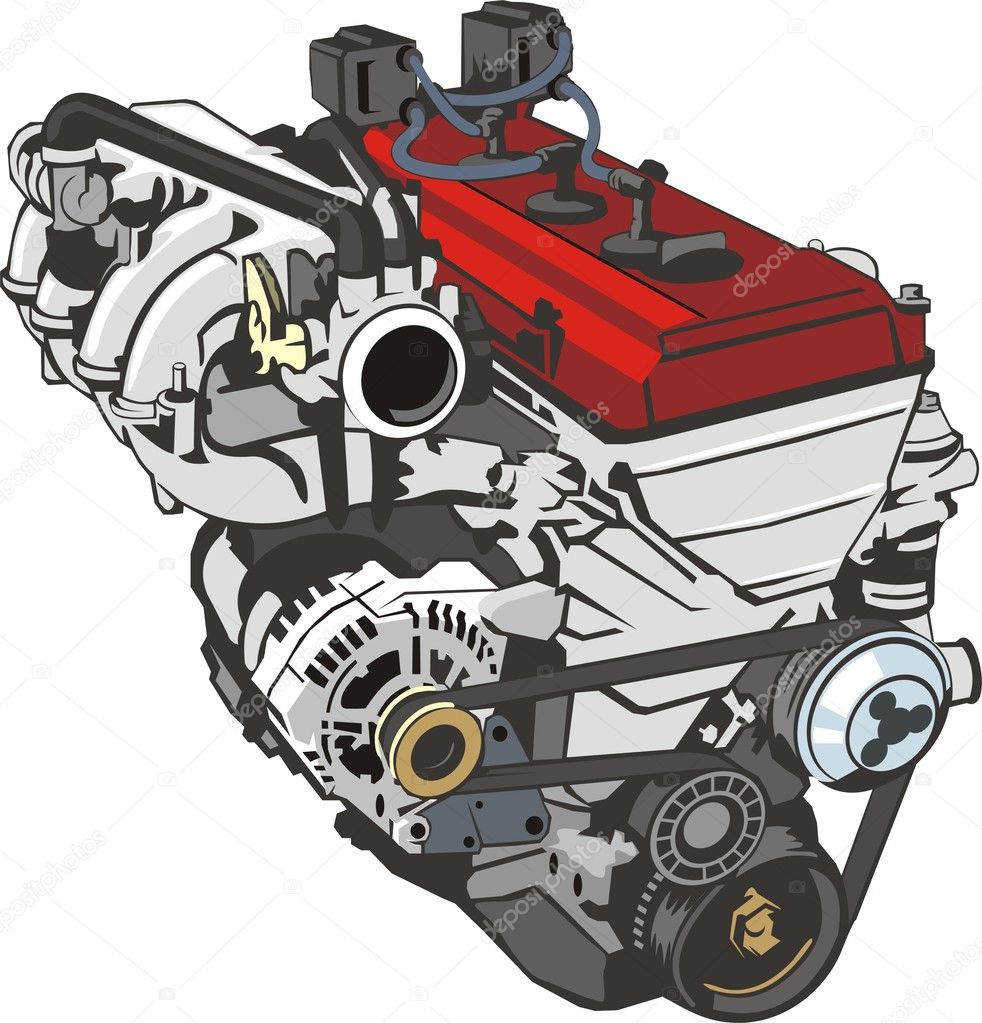 Car engine — Stock Vector © kokandr #5621966