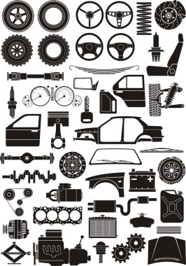 Car detail set clipart