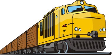 Locomotive for cargo transportation clipart