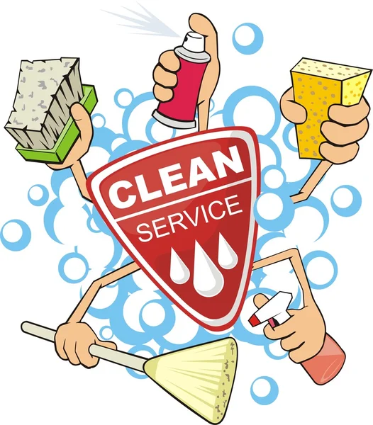 清洁服务标志 — 图库矢量图片
