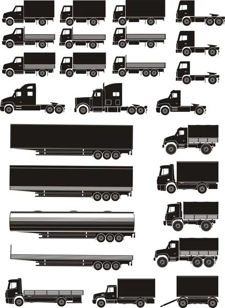 Σύνολο φορτηγών Εικονογράφηση Αρχείου
